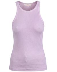 Jucca - Tops ,Roze ,Katoen Geribbelde Tanktop - Lyst