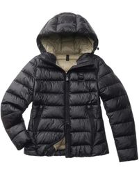 Blauer - Schwarze steppjacke mit gestreiften nähten - Lyst