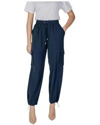 Liu Jo - Blauwe Cargo Broek Met Zijzakken - Lyst