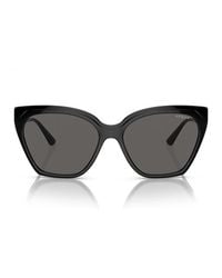 Vogue - Oversized schwarze sonnenbrille mit verstellbaren metallbügeln - Lyst