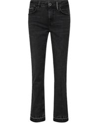 Mos Mosh - Jeans ,Zwart ,Katoen Flared Perla Jeans Met Zilveren Borduursel - Lyst
