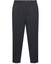 D4.0 - Broeken ,Blauw ,Leer Portofinos Geperste Broek - Lyst