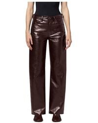 Agolde - Broeken ,Rood ,Leer Arc Jean - Lyst