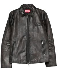 DIESEL - Amar-Wrd Leren Jas - Lyst
