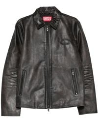 DIESEL - Amar-Wrd Leren Jas - Lyst