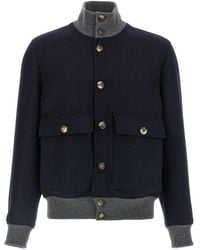 Brunello Cucinelli - Wool Bomber Jacket - Lyst