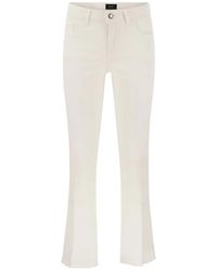 Fay - Pantalones de algodón elástico con 5 bolsillos y dobladillo deshilachado - Lyst