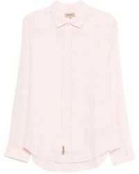 Woolrich - Overhemden ,Roze ,Linnen Klassiek Button-Down Overhemd - Lyst
