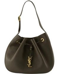 Saint Laurent - Paris Vii Small Schwarze Lederhandtasche - Lyst