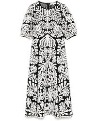 Sea - Schwarzes Kleid Mit Puffärmeln Und Elastischen Bündchen - Lyst