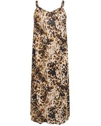 Kaffe - Leopardenmuster Trägerkleid - Lyst