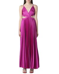 Hanita - Paarse Maxi Jurk Met Cutout - Lyst