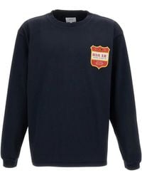 Rhude - Tops ,Zwart ,Katoen T-Shirt Met Ronde Hals En Lange Mouwen - Lyst