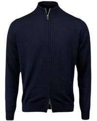 Stenströms - Truien & Vesten ,Blauw ,Wol Merino Wollen Zip Vest - Lyst