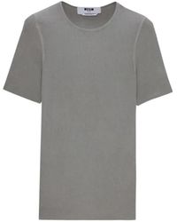 MSGM - Rippstrick-T-Shirt Aus Viskose - Lyst