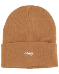 Obey - Brauner zucker beanie hat mit micro rib - Lyst