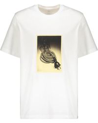 OAMC - Tops ,Wit ,Katoen Geribbeld Katoenen T-Shirt Met Achterlogo - Lyst
