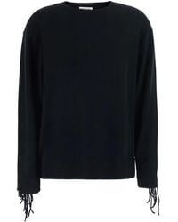 P.A.R.O.S.H. - P.A.R.O..H. ,Truien & Vesten ,Zwart ,Kasjmier Fringed Cashmere Sweater - Lyst