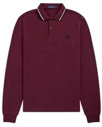 Fred Perry - Langarm-Polo Mit Doppelstreifen - Lyst