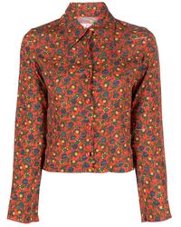 ERL - Jassen ,Veelkleurig ,Folksy Flower Printed Crepe Blouse - Lyst