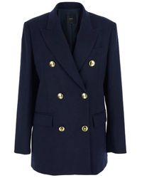 Pinko - Jassen ,Blauw ,Blauwe Jassen Voor Vrouwen - Lyst