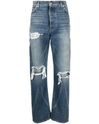Rhude - Blaue denim jeans mit auffälligenähten - Lyst
