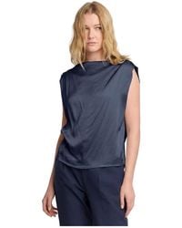 Kocca - Overhemden ,Blauw ,Chique Top Met Wijde Schouders - Lyst