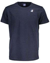 K-Way - Blau logo print baumwoll t-shirt - Lyst