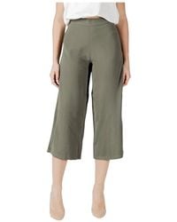 ONLY - Groene Wide-Leg Culottes - Lyst