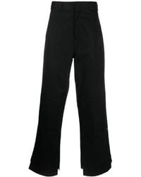Palm Angels - Broeken ,Zwart ,Katoen Chino Broek Met Omgekeerde Tailleband - Lyst