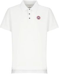 Canada Goose - Tops ,Wit ,Katoen Wit Katoenen Poloshirt Met Logo - Lyst