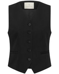 Kaffe - Jassen ,Zwart ,Leer Kasakura Gilet - Lyst