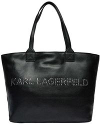 Karl Lagerfeld - Schwarze leder-tasche - Lyst