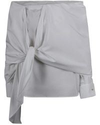 Max Mara - Overhemden ,Wit ,Katoen Katoenen Blouse Met Stola - Lyst