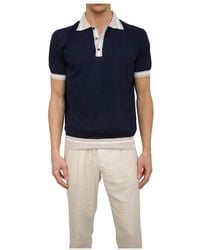 Peuterey - Tops ,Blauw ,Katoen Blauw Gebreid Poloshirt - Lyst