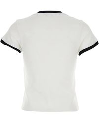 McQueen - Weißes Logo Besticktes Crewneck T-Shirt - Lyst