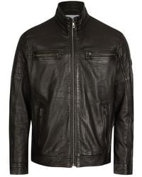 Bugatti - Herren Lederjacke Im Biker-Stil - Lyst