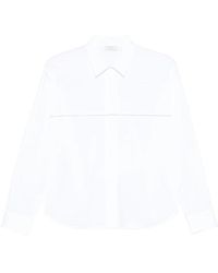 Peserico - Overhemden ,Wit ,Katoen Stretch Katoen Poplin Shirt - Lyst