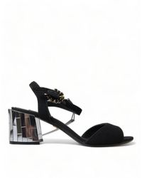 Dolce & Gabbana - Sandali con cinturino alla caviglia e cristalli - Lyst