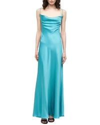 Pinko - Kleedjes ,Groen ,Satijn Farro Slip Dress - Lyst