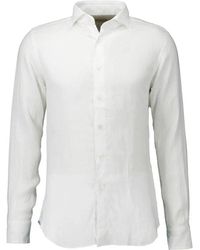 Xacus - Weiße leinen slim fit hemd - Lyst