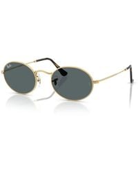 Ray-Ban - Vintage Ovale Zonnebril Met Platte Glazen Lenzen - Lyst