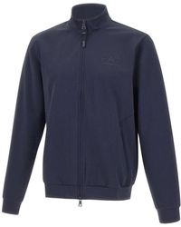 EA7 - Hoodies & Sweatvesten ,Blauw ,Nylon Train Lux Zip Sweatshirt - Lyst