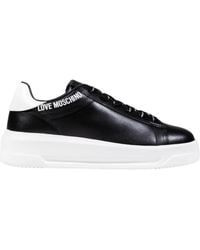 Love Moschino - Niedrigschuh-Leder-Sneaker - Lyst