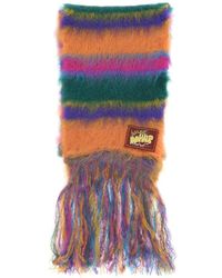 Marni - Mohair Blend Gestreepte Sjaal Met Franjes - Lyst