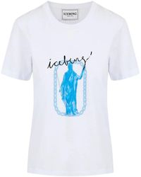 Iceberg - Roma print weißes t-shirt regular fit - Lyst