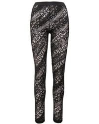 DSquared² - Broeken ,Zwart ,Katoen Slim-Fit Broeken - Lyst