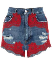 Dolce & Gabbana Denim Shorts - - Dames - Rood