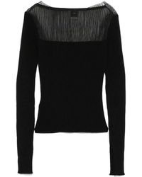 Pinko - Casual Schwarzer Wolle Seide Pullover - Lyst