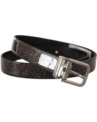 Dolce & Gabbana - Glitter Lak Lederen Gesp Vernice Riem - Lyst